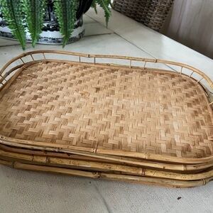 Vintage bamboo trays 2